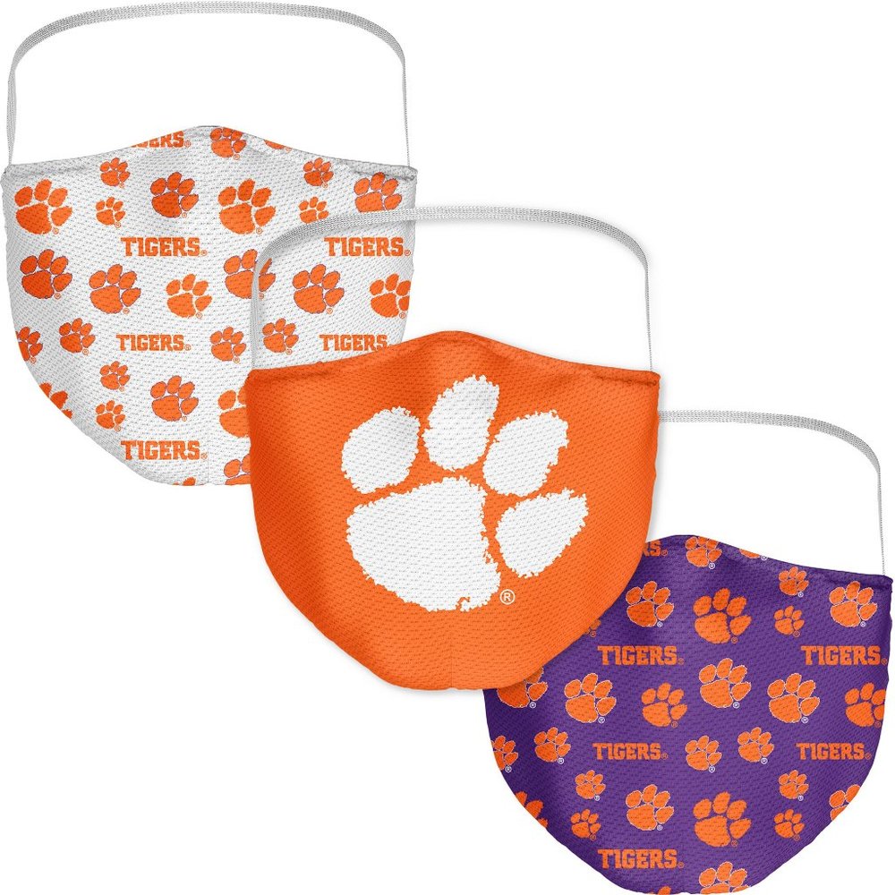 New Clemson Tigers Face Mask 3-Pack Fanatics
